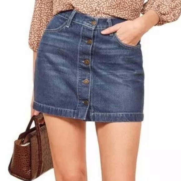 NWT Reformation Alison Denim Skirt - Sold Out! - Picture 2 of 5